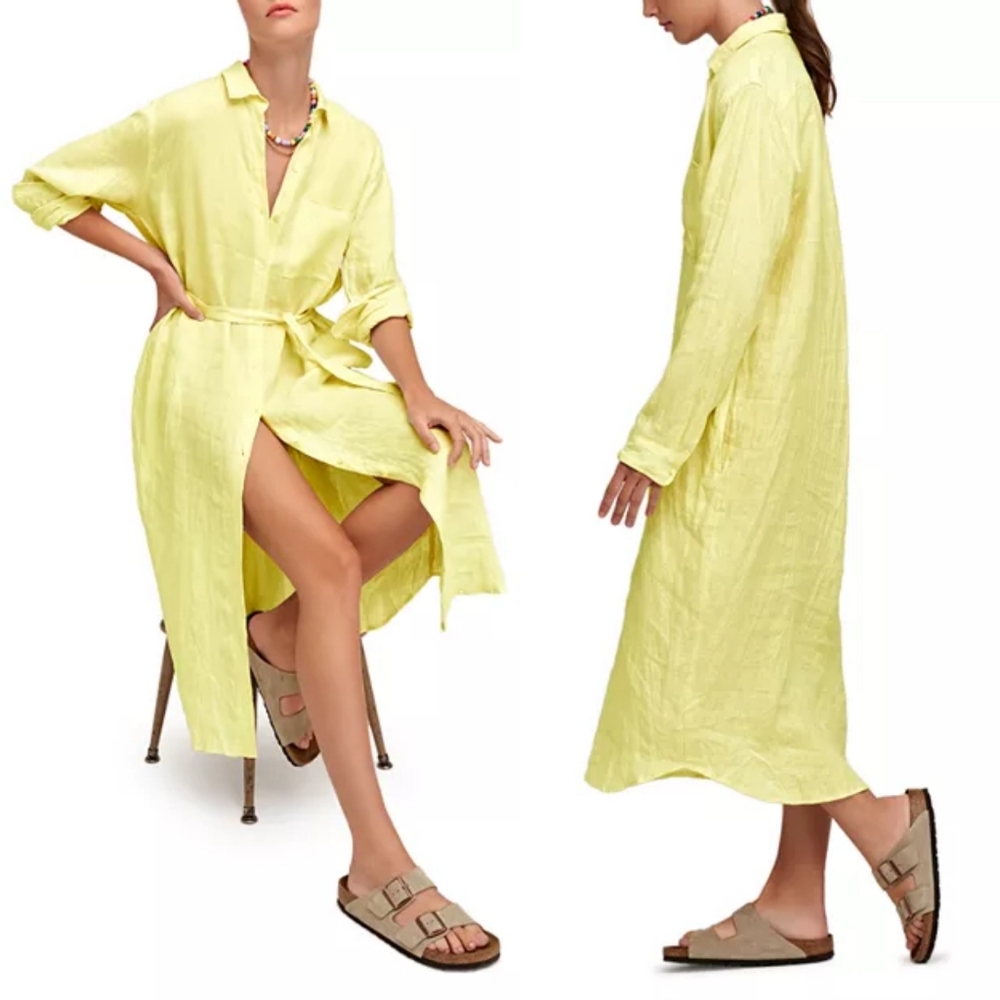 VELVET BY GRAHAM & SPENCER Jora Linen Shirt Dress XS.